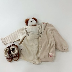 ［即納］jejeunosity corduroy short overalls cream