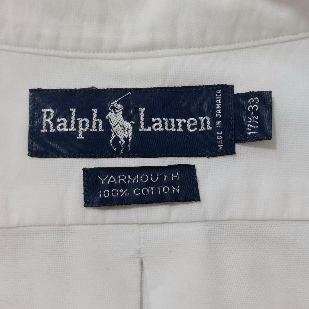 ラルフローレン 90s XL 白シャツ ホワイト BD 刺繍カラーポニー