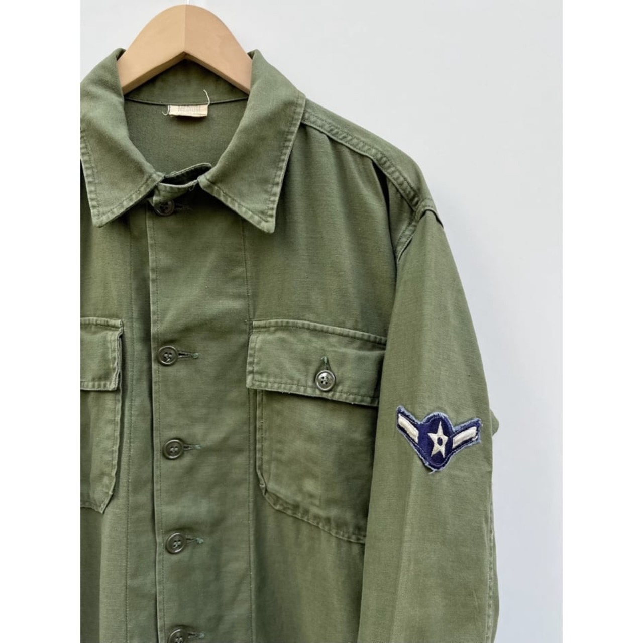 60s US ARMY "1st MODEL" OG107 UTILITY SHIRT Size MEDIUM
