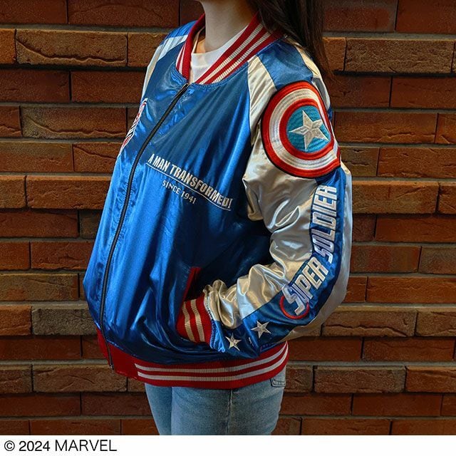 l*す様 MARVEL キャプテンアメリカ スカジャン　Lサイズ マーベル キャプテンアメリカ スカジャン Lサイズのみの展開 ユニ