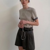 Chiné Roll Sleeve Tee F0589