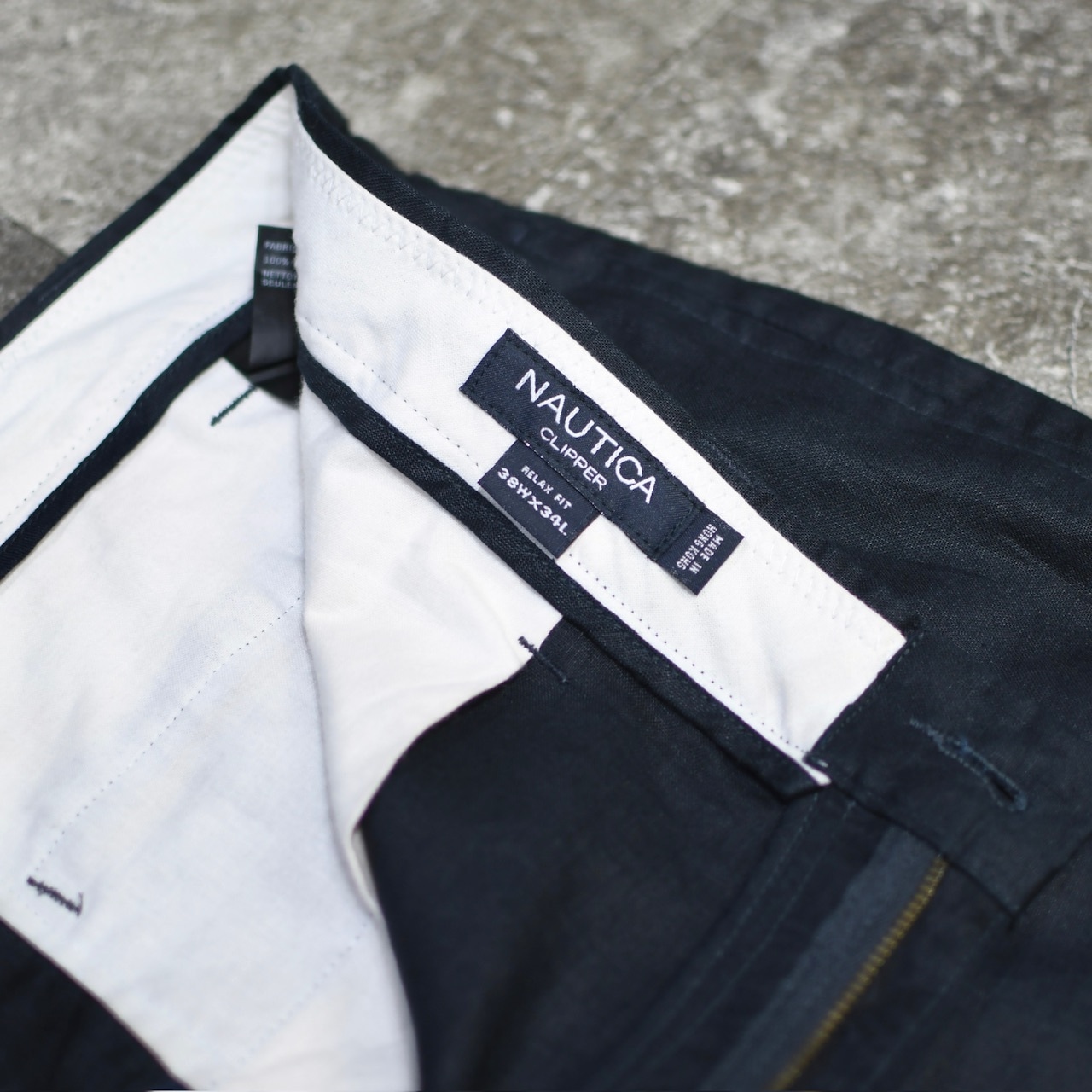 NAUTICA black linen wide slacks
