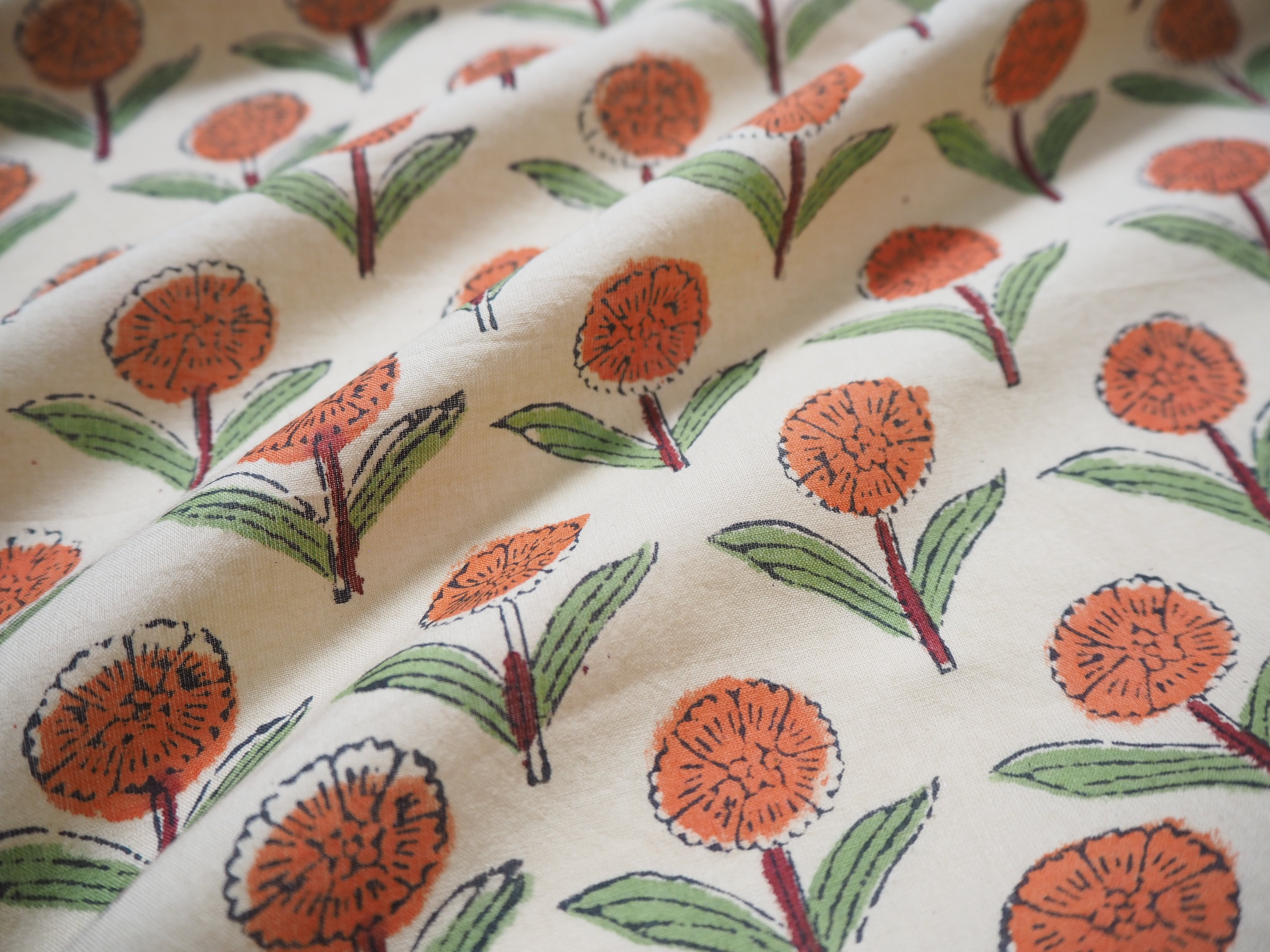 ハンドブロックプリントファブリック f240618 | Vayu