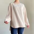 ダブルフェイスサテンブラウス／ベージュ