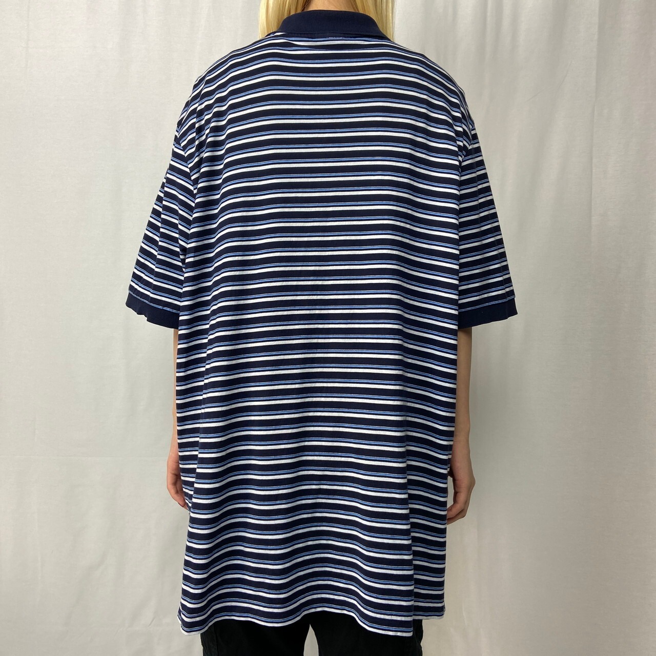 LACOSTE フレンチラコステ Tシャツ地 ボーダー ポロシャツ メンズXL 