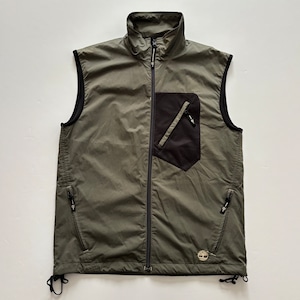 -USED- TIMBERLAND NYLON VEST -OLIVE- [S]