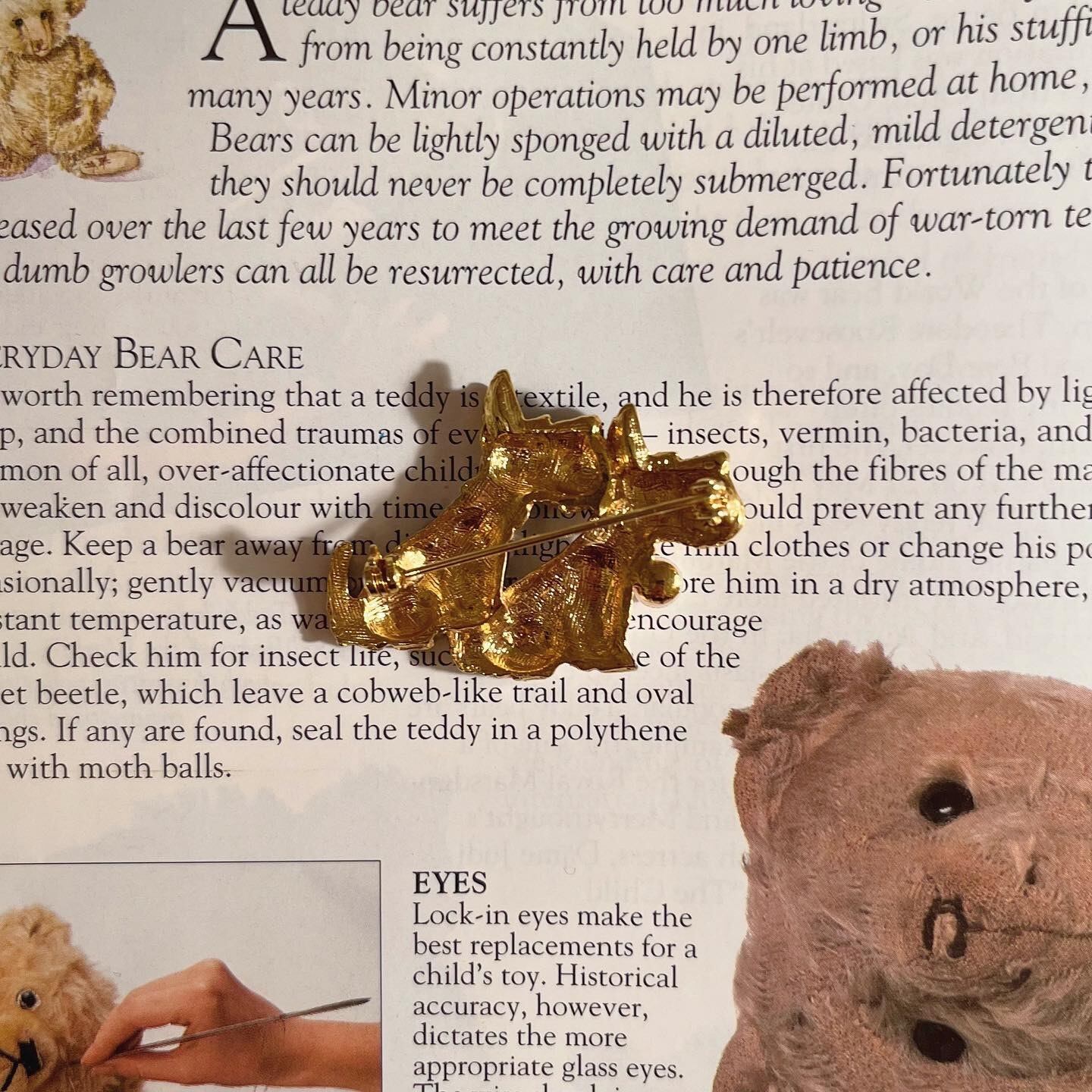 white black terrier brooch