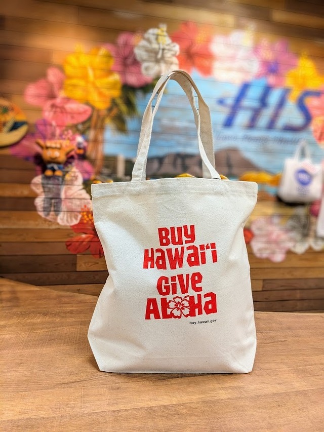BUY HAWAII GIVE ALOHAトートバッグ