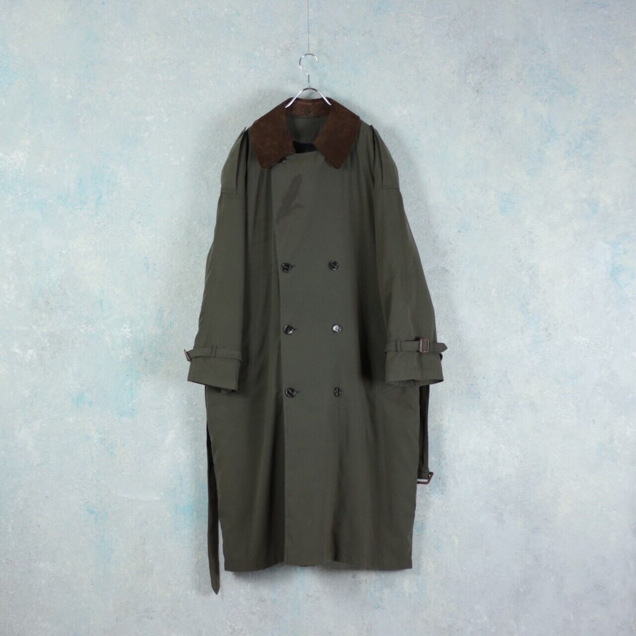 pierre cardin 襟レザー切替 ライナー付き スムーストレンチ