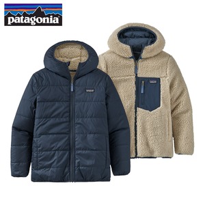 Patagonia キッズ リバーシブル レディ フレディ フーディ XXL 2WAY フリースジャケット 中綿ジャケット パーカー 680095 NewNavy