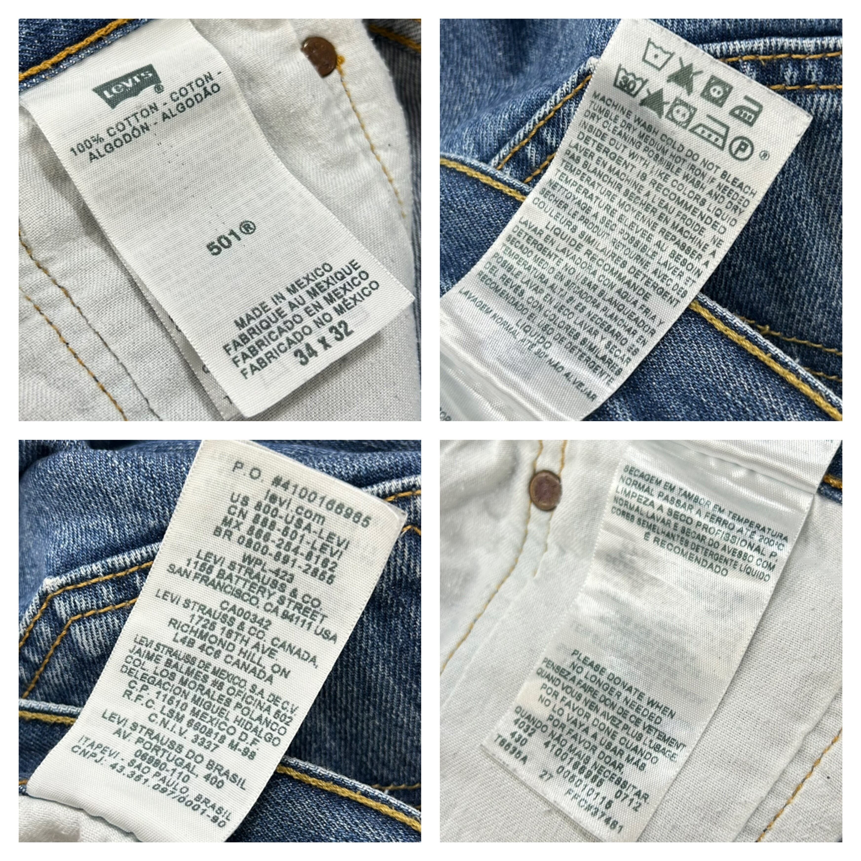 00s メキシコ製 Levi's/リーバイス 501 デニムパンツ W34インチ ブルー