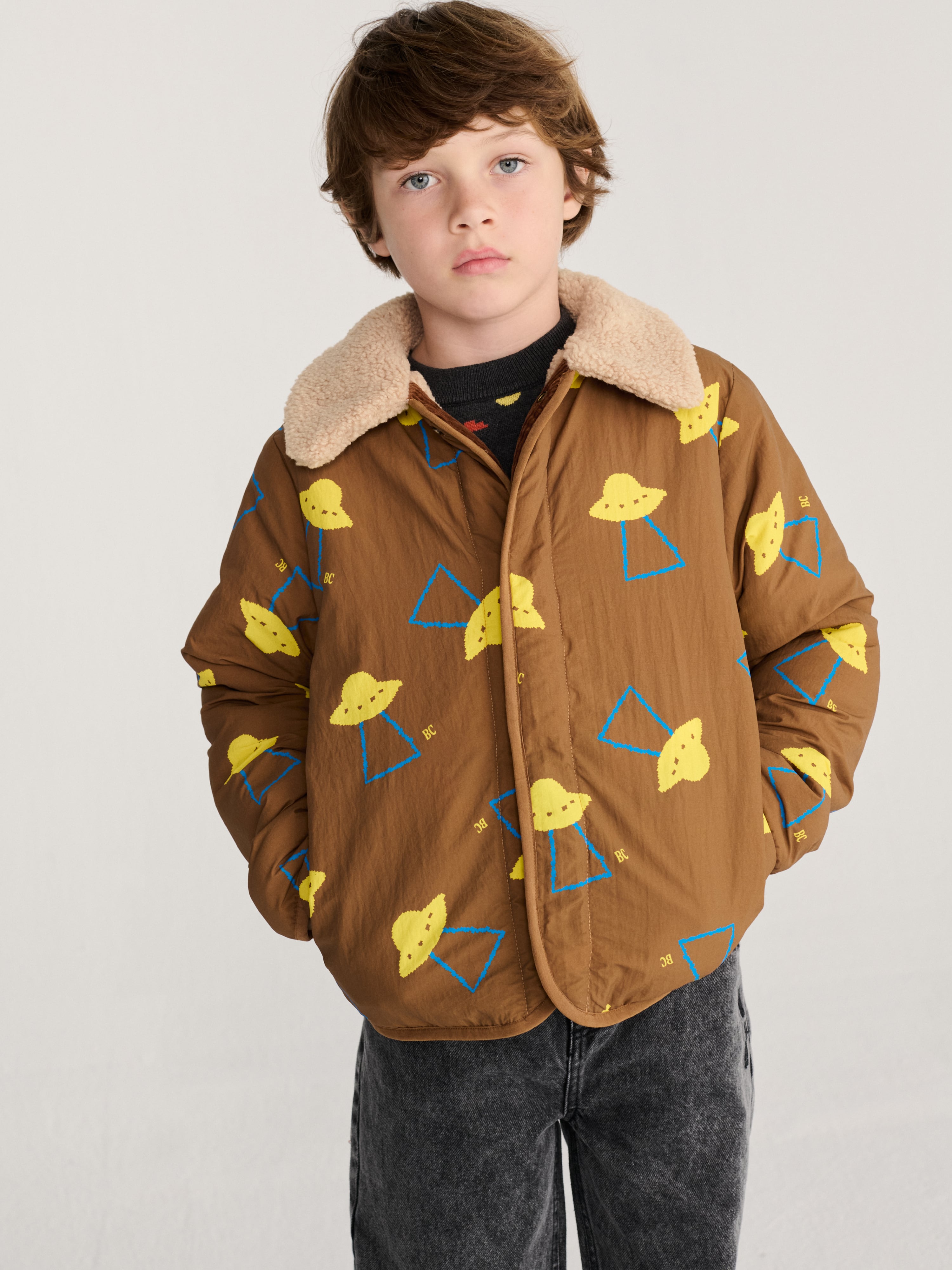 【26AW】BOBOCHOSES(ボボショーズ)Pixel Abduction all over reversible jacket(4-5y/6-7y/8-9y/10-11y)アウター ジャケット リバーシブル