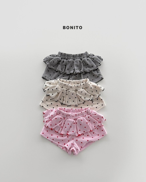[BONITO] Mini heart frill shorts (JS/JM) / [보니토] 미니하트프릴쇼츠 (JS/JM)