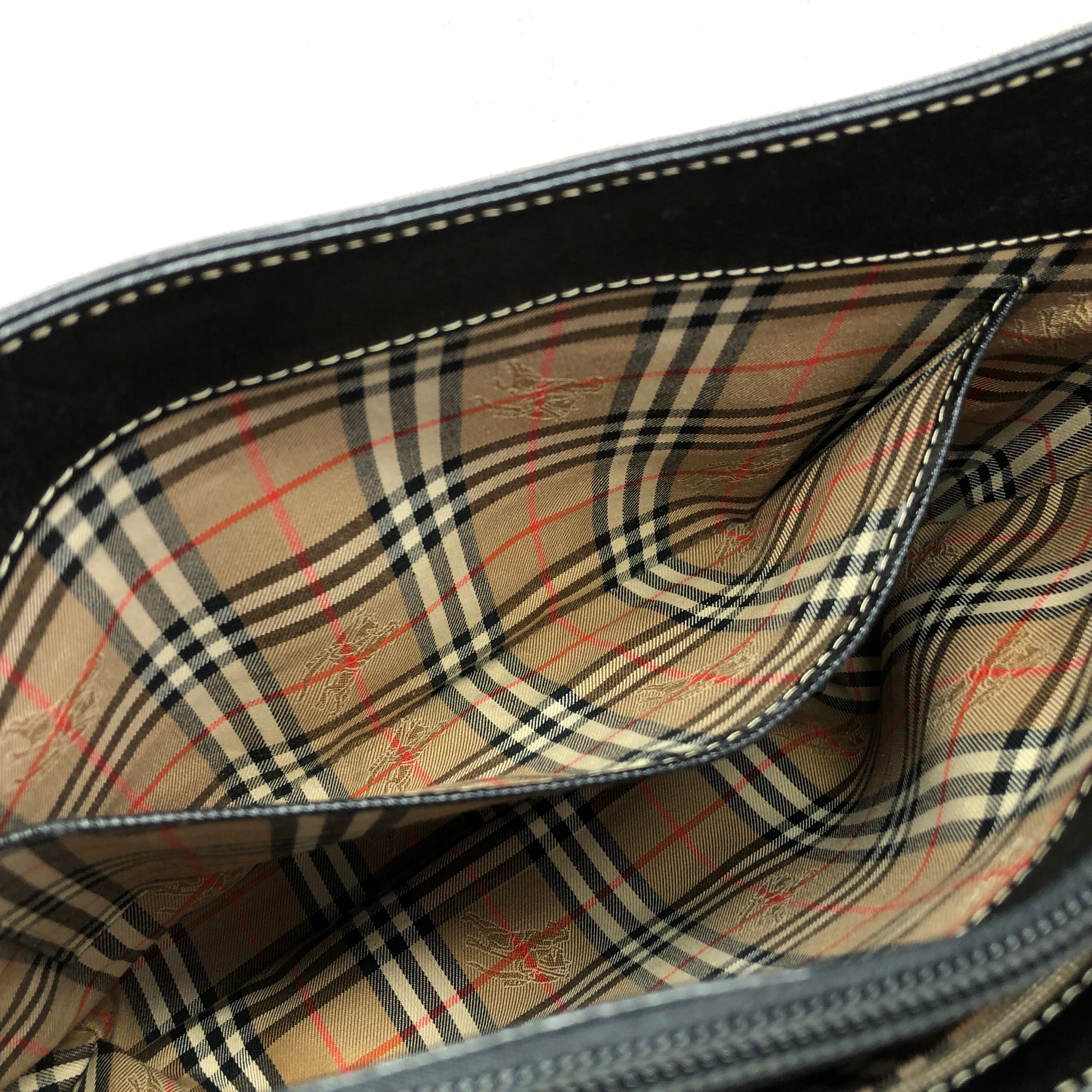 BURBERRY バーバリー ハンドバッグ ブラック ロゴ レザー vintage