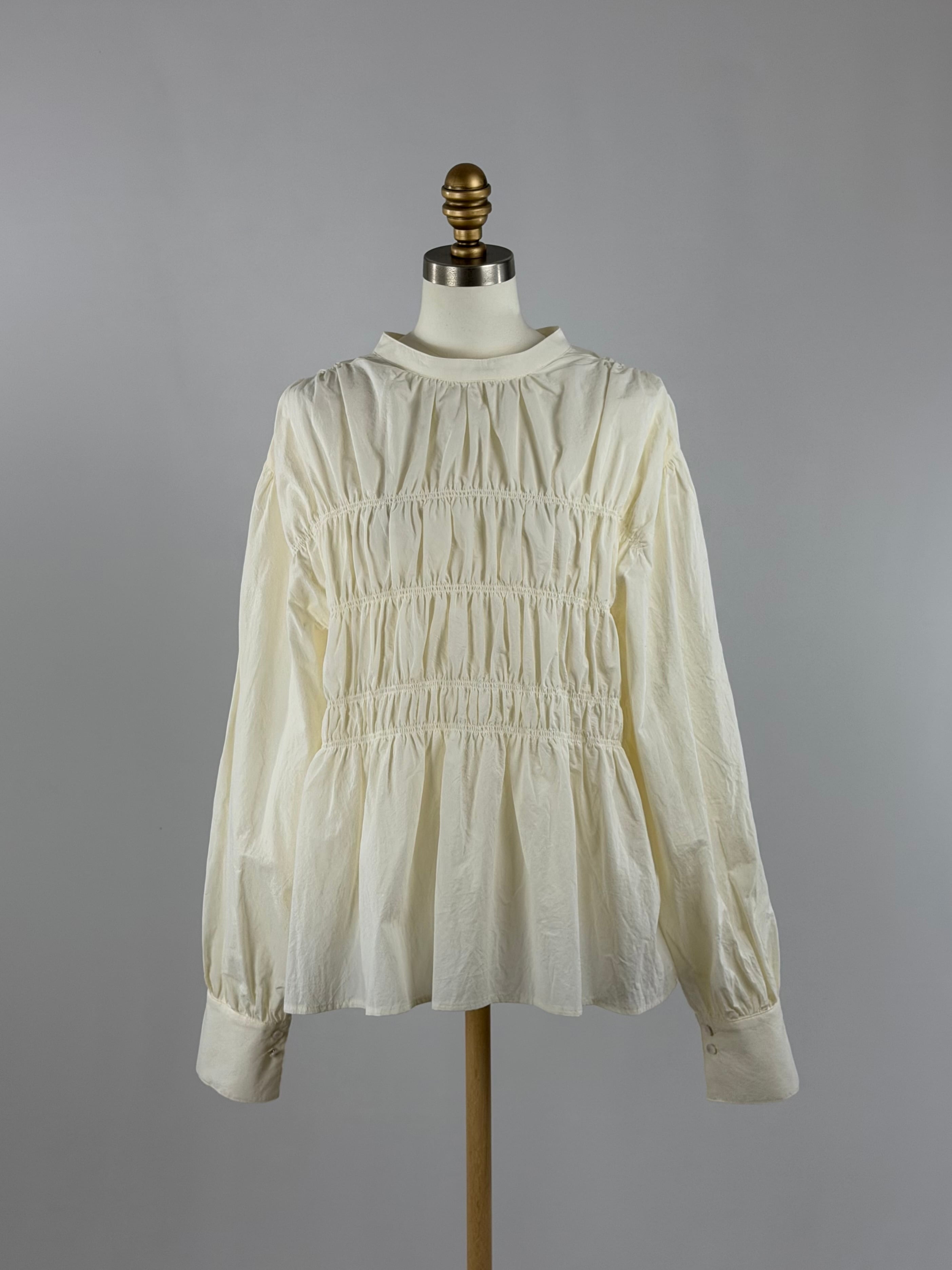 コットンシャーリングブラウス|ホワイト|CHIGNON