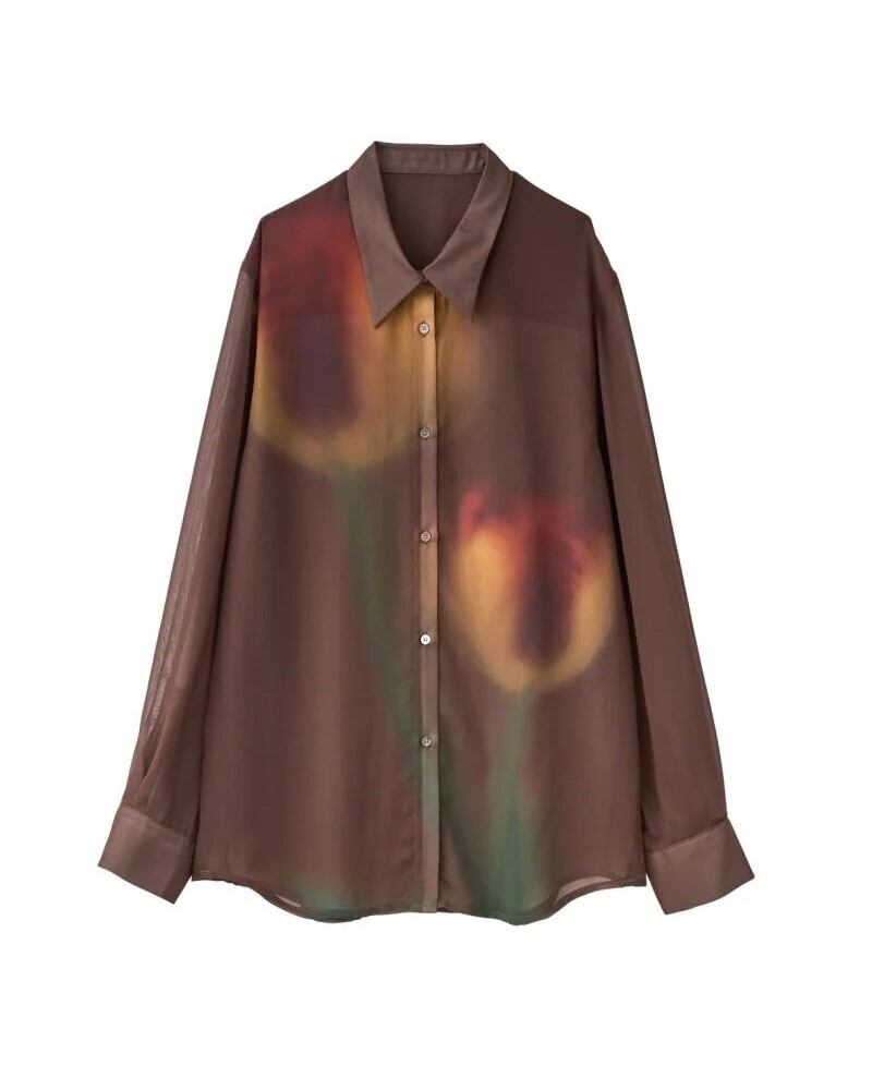 KnuthMarf(クヌースマーフ) flower print sheer shirt(unisex
