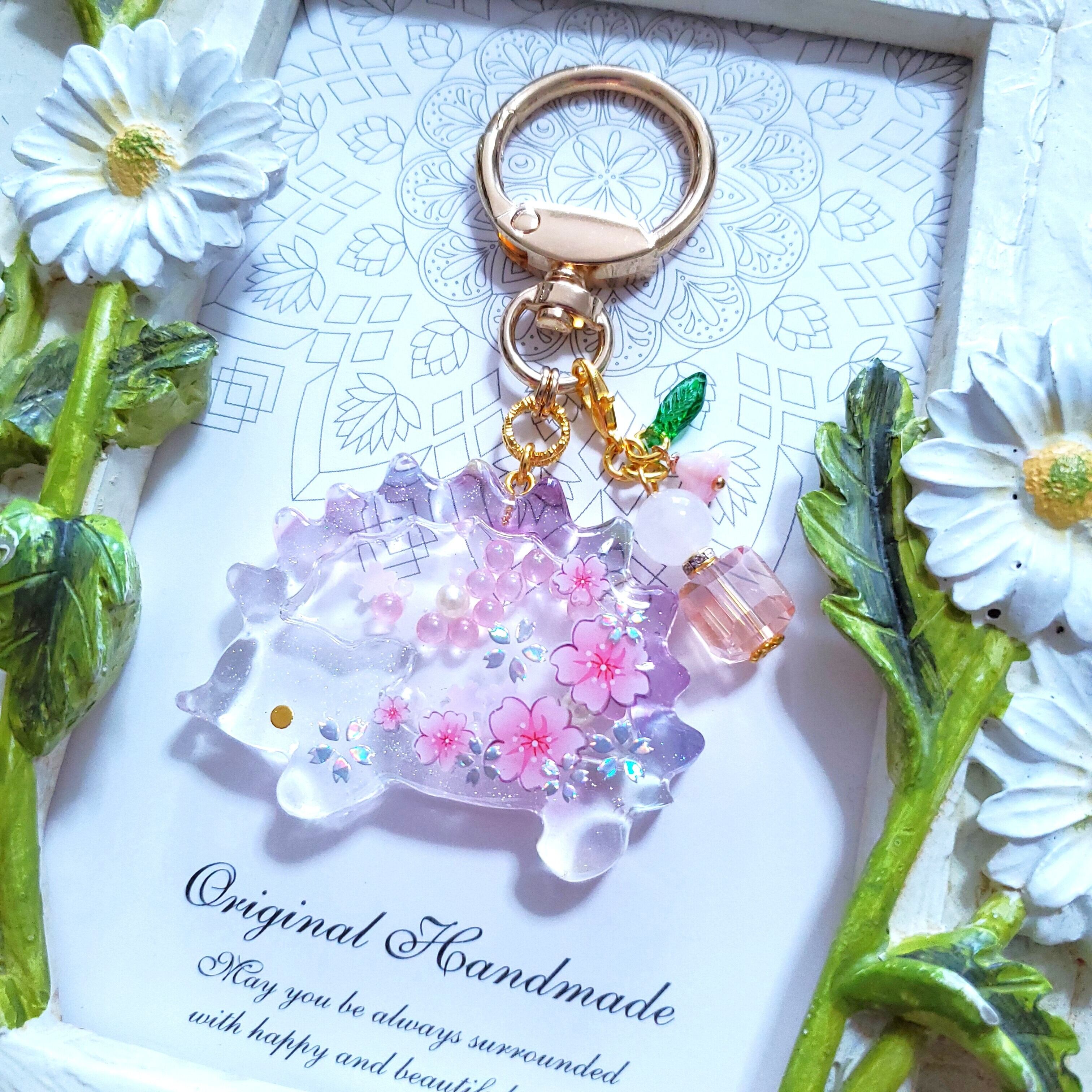 シャカシャカハリネズミ ✦ ピンク桜 ✦ バッグチャーム
