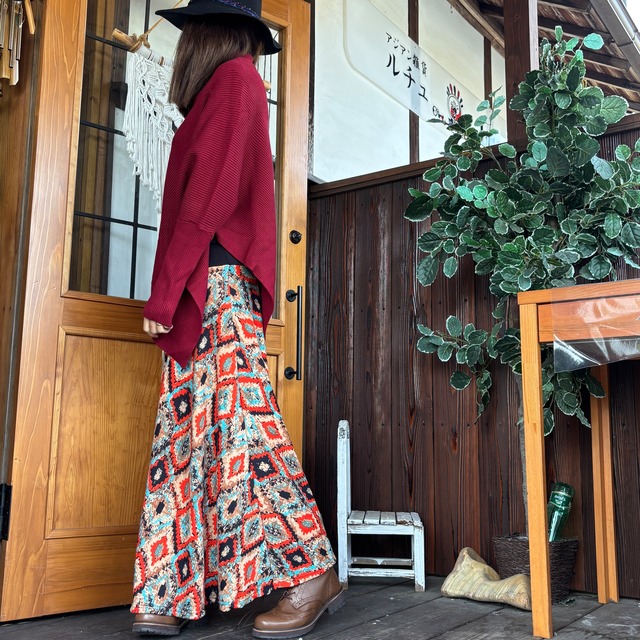 美シルエットカラフル暖かスカート