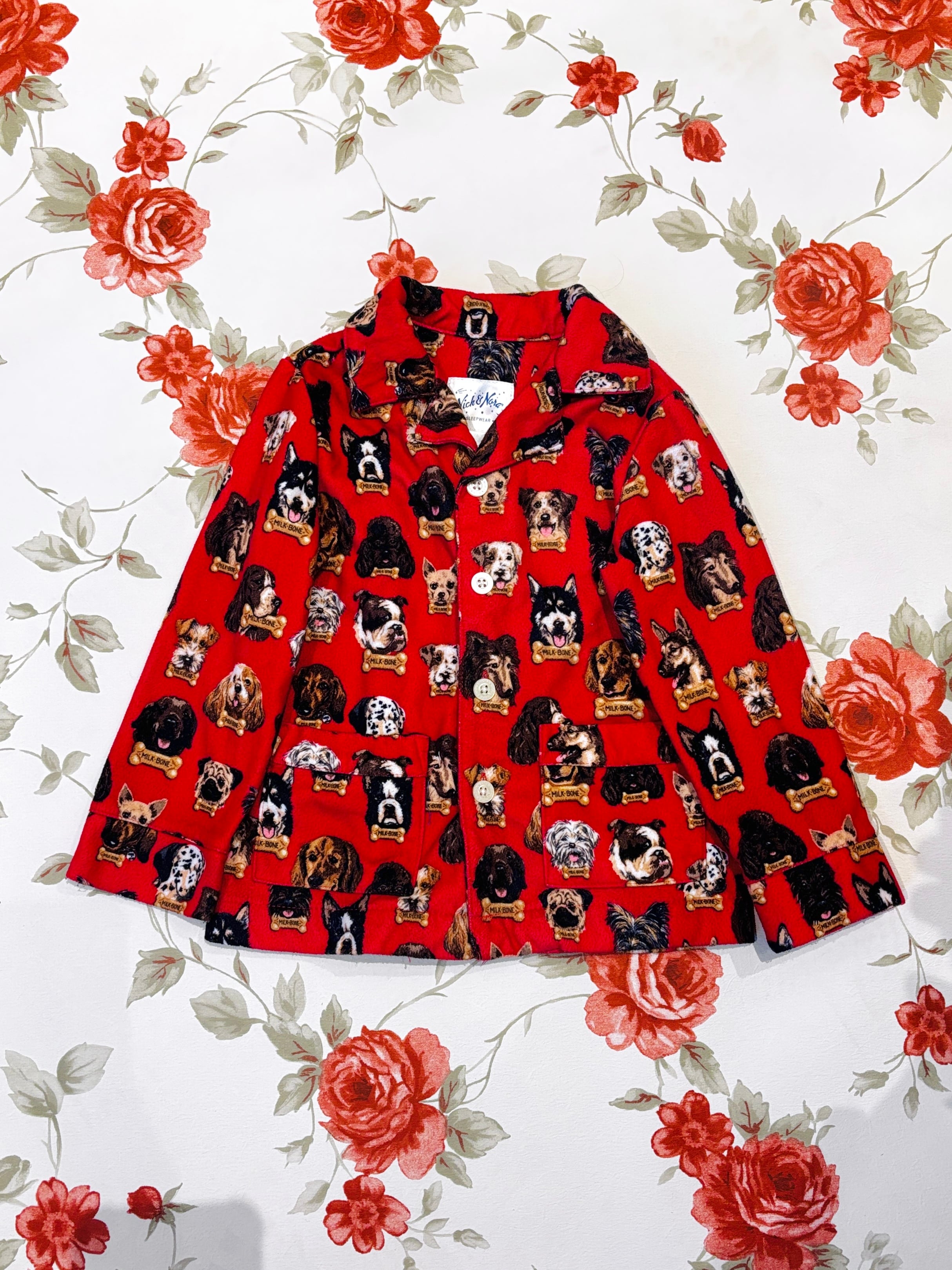 【KIDS vintage】nick & nora pajama tops . about 2-3y