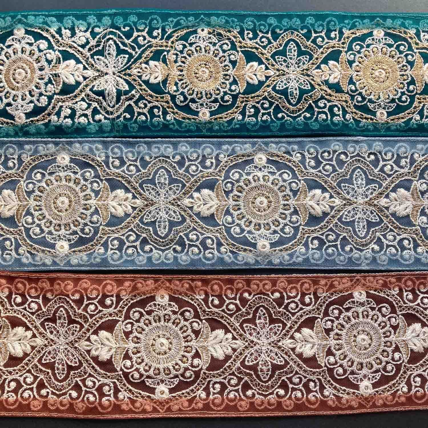 再入荷〉アラベスク風刺繍チュールレース（1mカット） | Dua