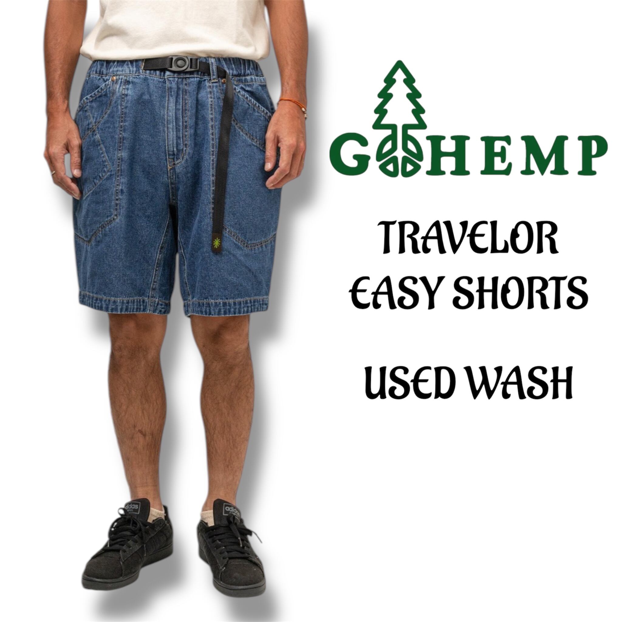 GOHEMP (ゴーヘンプ) - TRAVELER EASY SHORTS - ONE WASH / デニム