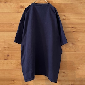 【cotton deluxe】90s  USA製 Tシャツ ヘンリーネック ワンポイント 刺繍ロゴ オーバーサイズ