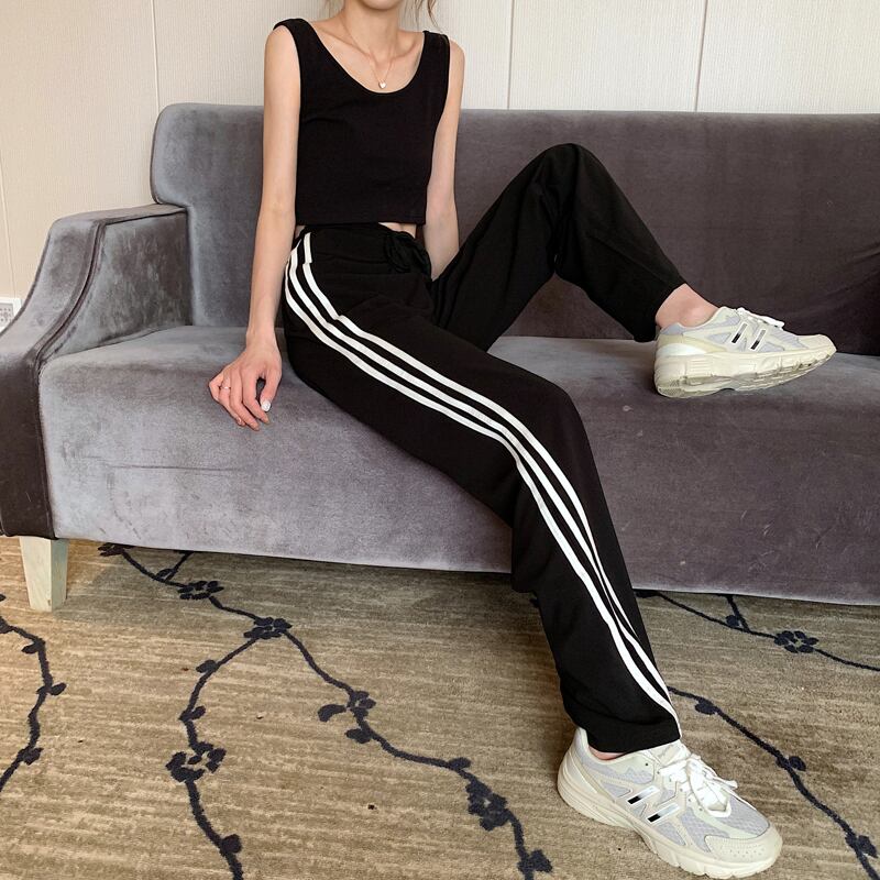 パンツ サマーハイウェストウェストルーズカジュアル薄手 夏物 萌量不足25280591718