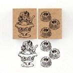 『フルーツパフェの精霊メル・フリュイ』 物に宿る精霊オブジャニマ達のスタンプ スイーツの精霊シリーズ　26×34mm