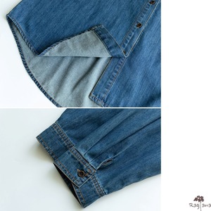ノーカラー デニムシャツ M 2col 250373