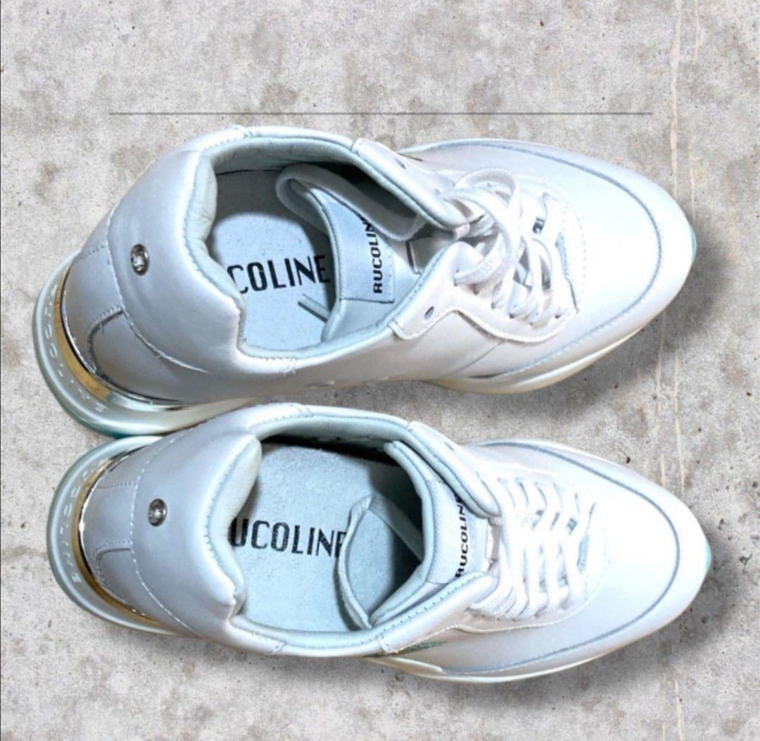 傷あり特別価格】RUCOLINE ホワイトスニーカーハイカット 10cmアップ