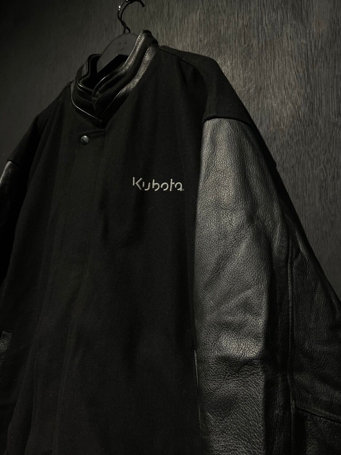 WEAPONVINTAGE】Leather Swiching Vintage Loose Stadium Jacket 