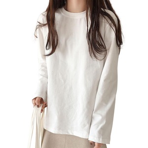 【人気】[Adcey] 【新色追加！】Tシャツ レディース 長袖 トップス 【秋冬の定番・もちふわタッチ・型崩れしにくく】 カットソー ティーシャツ 丸首 クルーネック ロングスリーブ カジュアル 着痩せ ゆったり 重ね着 無地 シンプル きれいめ おしゃれ