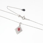 パパラチアサファイアネックレス pt / 0.557ct / DA 0.350ct