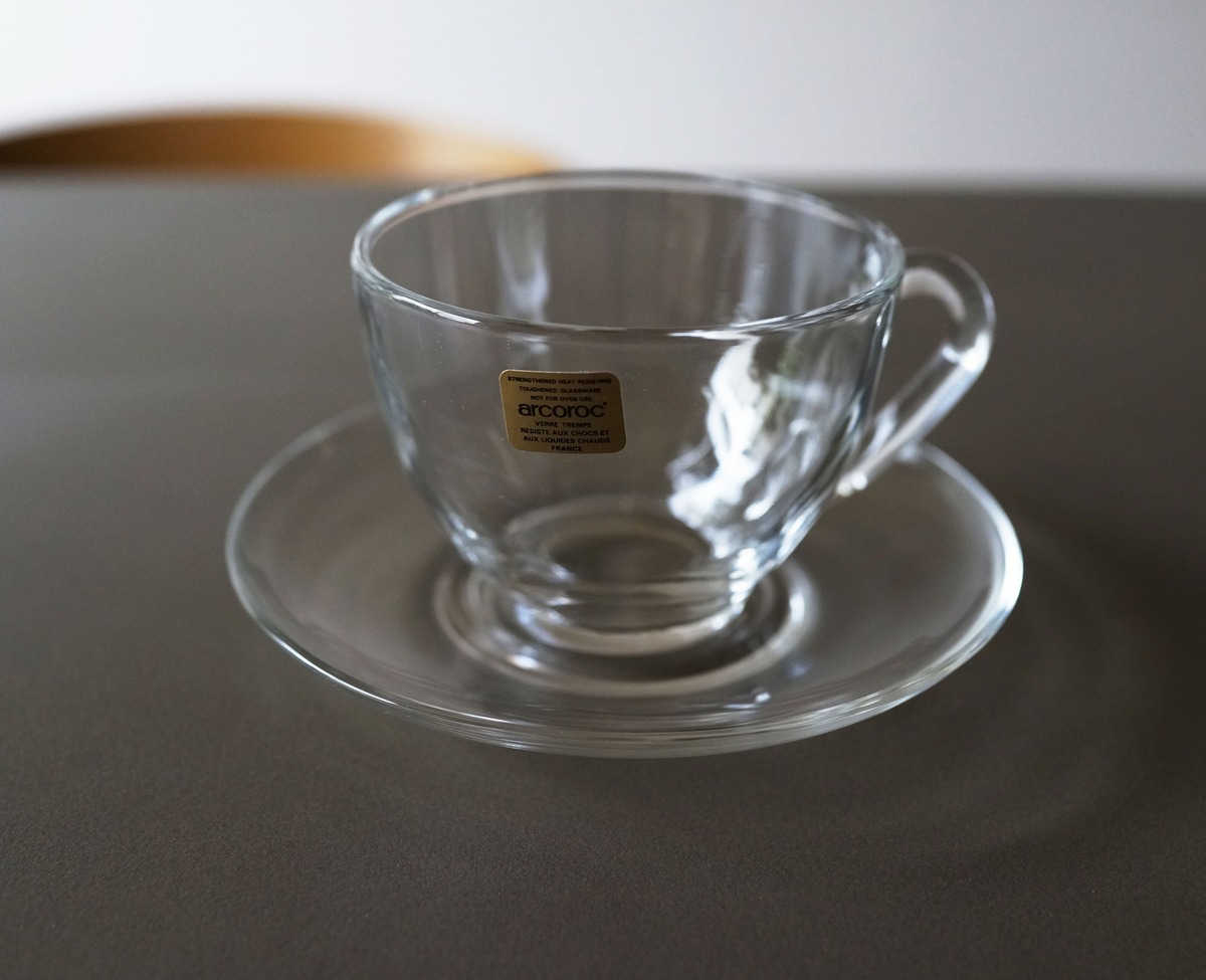arcoroc フランス製 ガラスのカップ＆ソーサー | 古道具polyscias