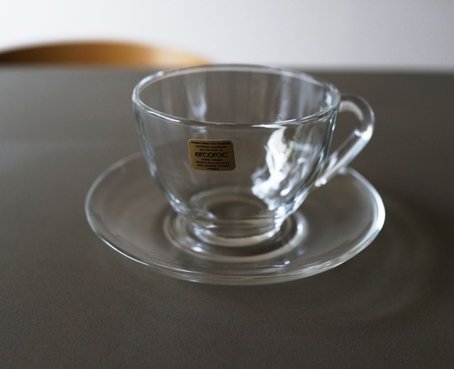 arcoroc　フランス製　ガラスのカップ＆ソーサー