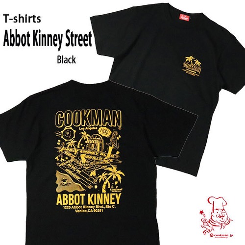 Cookman T-shirts Abbot Kinney Street Black クックマン Tシャツ アボット キニー ストリート ブラック UNISEX 男女兼用 アメリカ