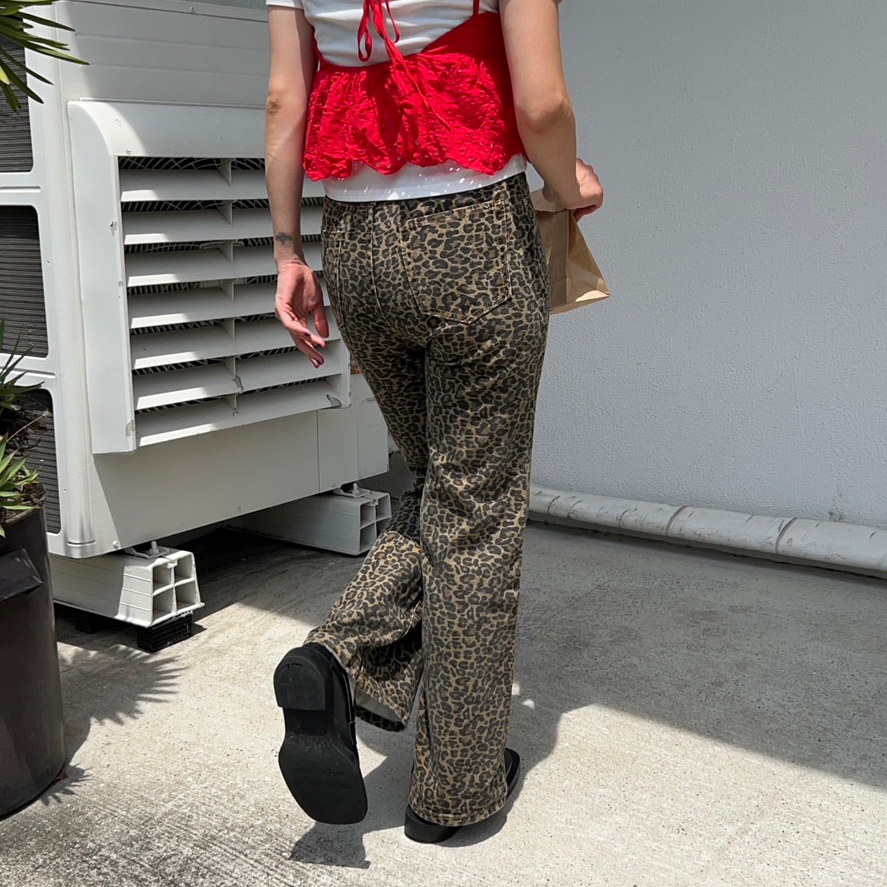 ヒョウ柄ハイウエストストレートデニム_LN02587 | lanan(ラナン)