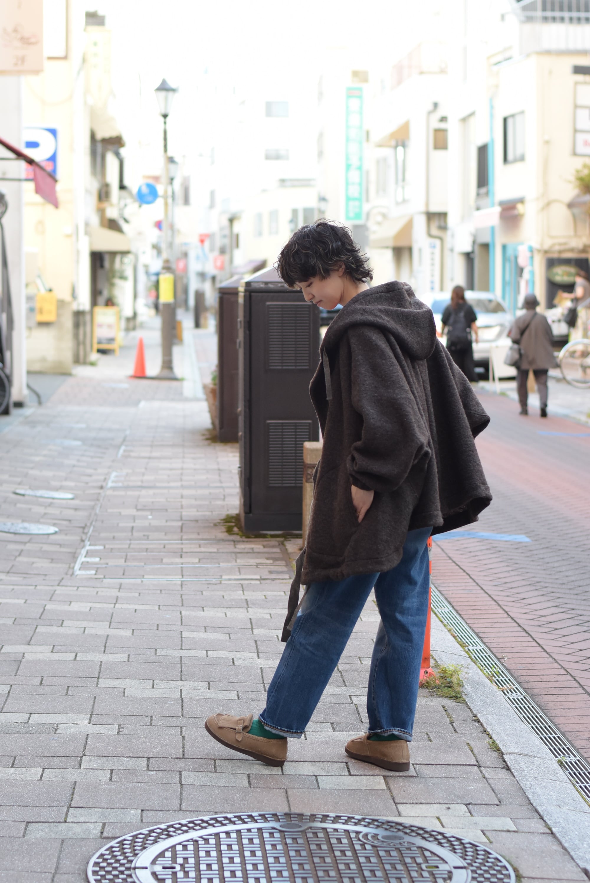 HAVERSACK リネン ニットジャケット ハバーサック L HAVERSACK リネンシルクツイードノーカラージャケット Linen silk
