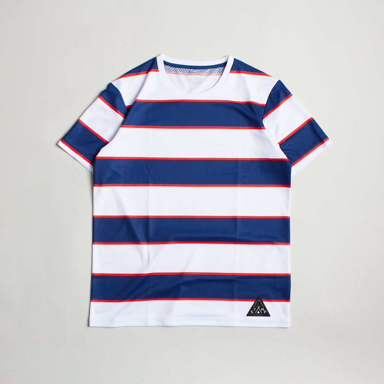 unite × STAMP RUN&CO コラボTシャツ マルチボーダー N×W×R