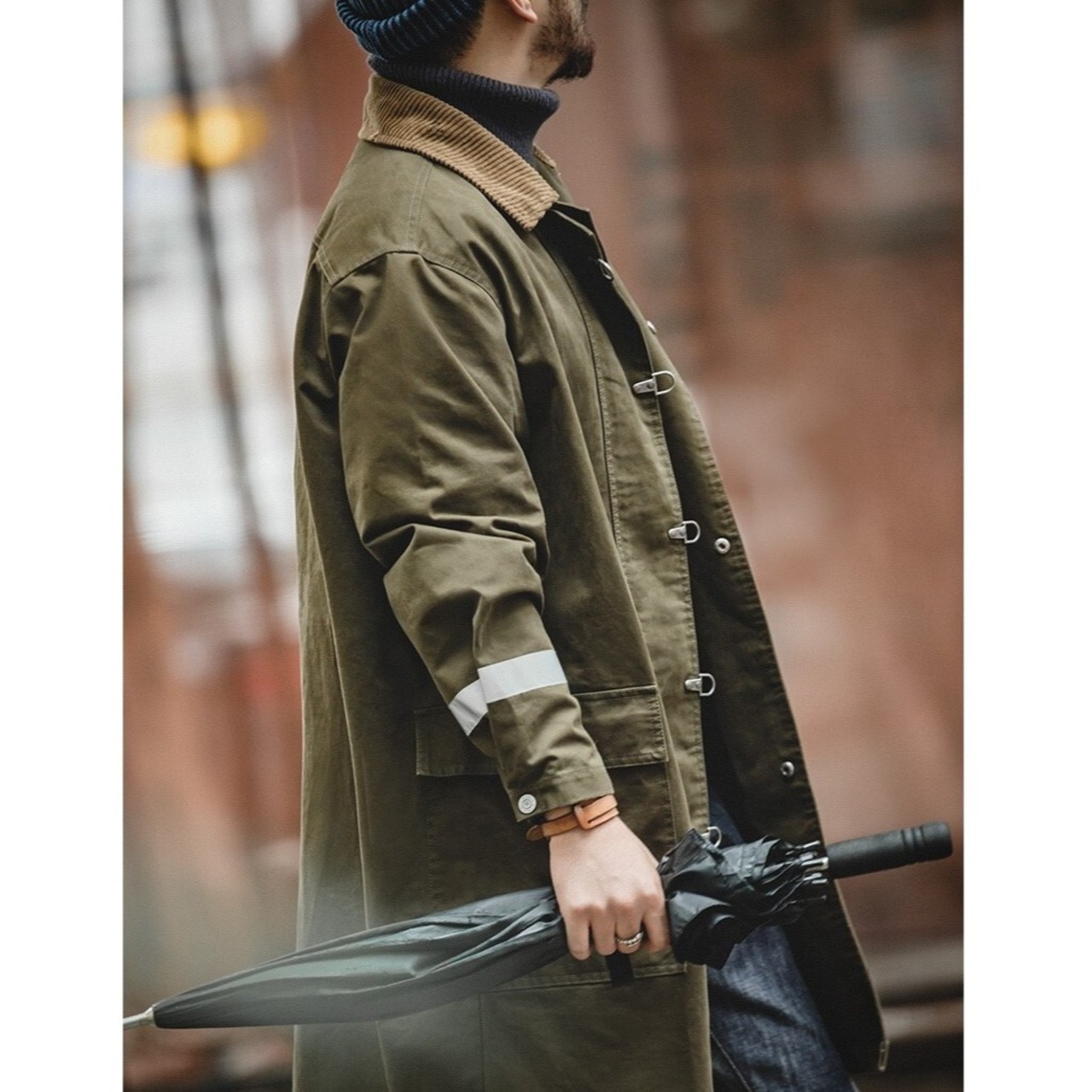 Amy Green Corduroy Collar Coat / アーミーグリーン コーデュロイ カラー コート