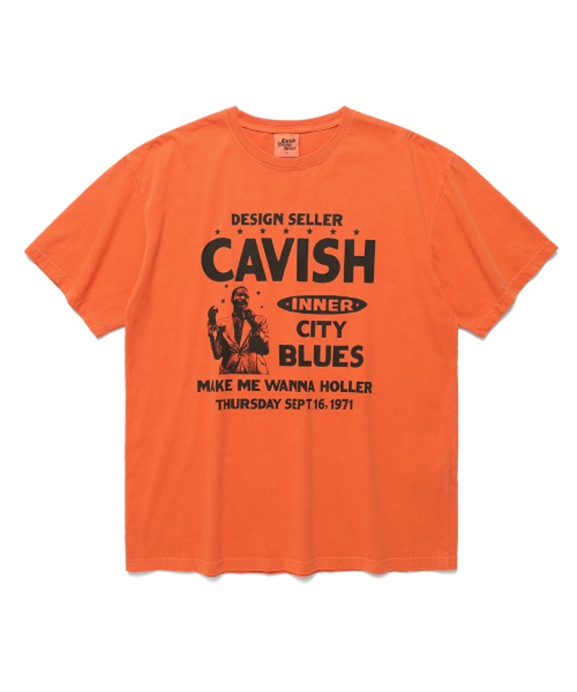 [CAVISH] PIGMENT CITY BLUES SS TEE ORANGE(CV2EMUT513A)