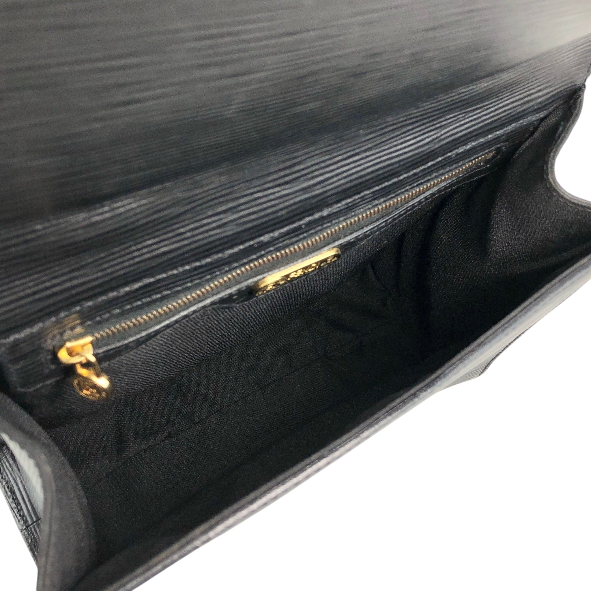 FENDI フェンディ ハンドバッグ ブラック ロゴ レザー 型押し ミニ