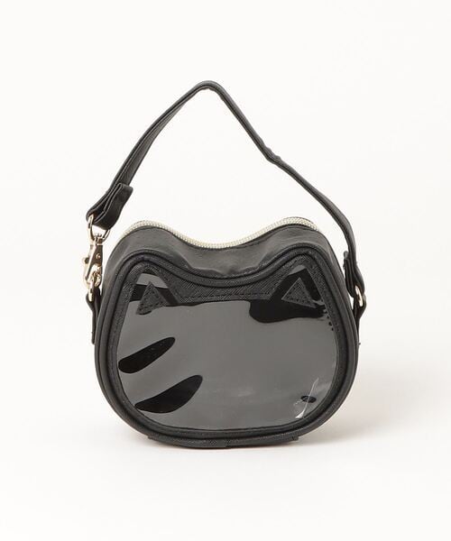 合皮ネコダイカットぬいポーチ ブラック | 推し活グッズの通販