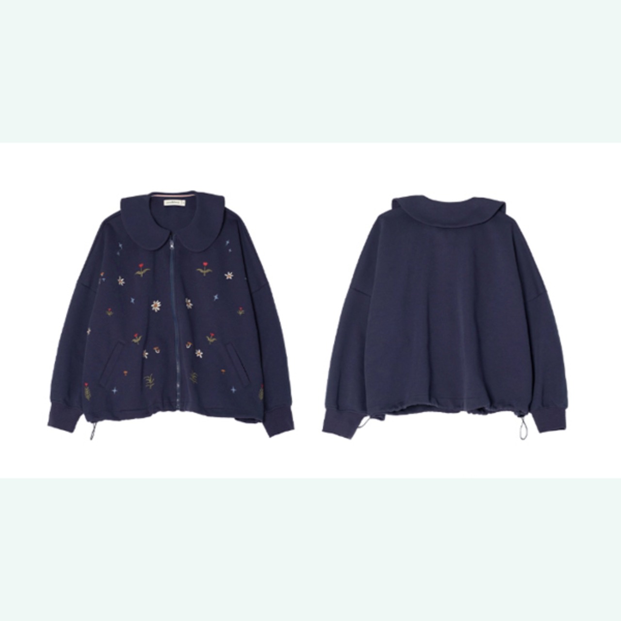 小花ときらめきの刺繍ブルゾン 《i0758》