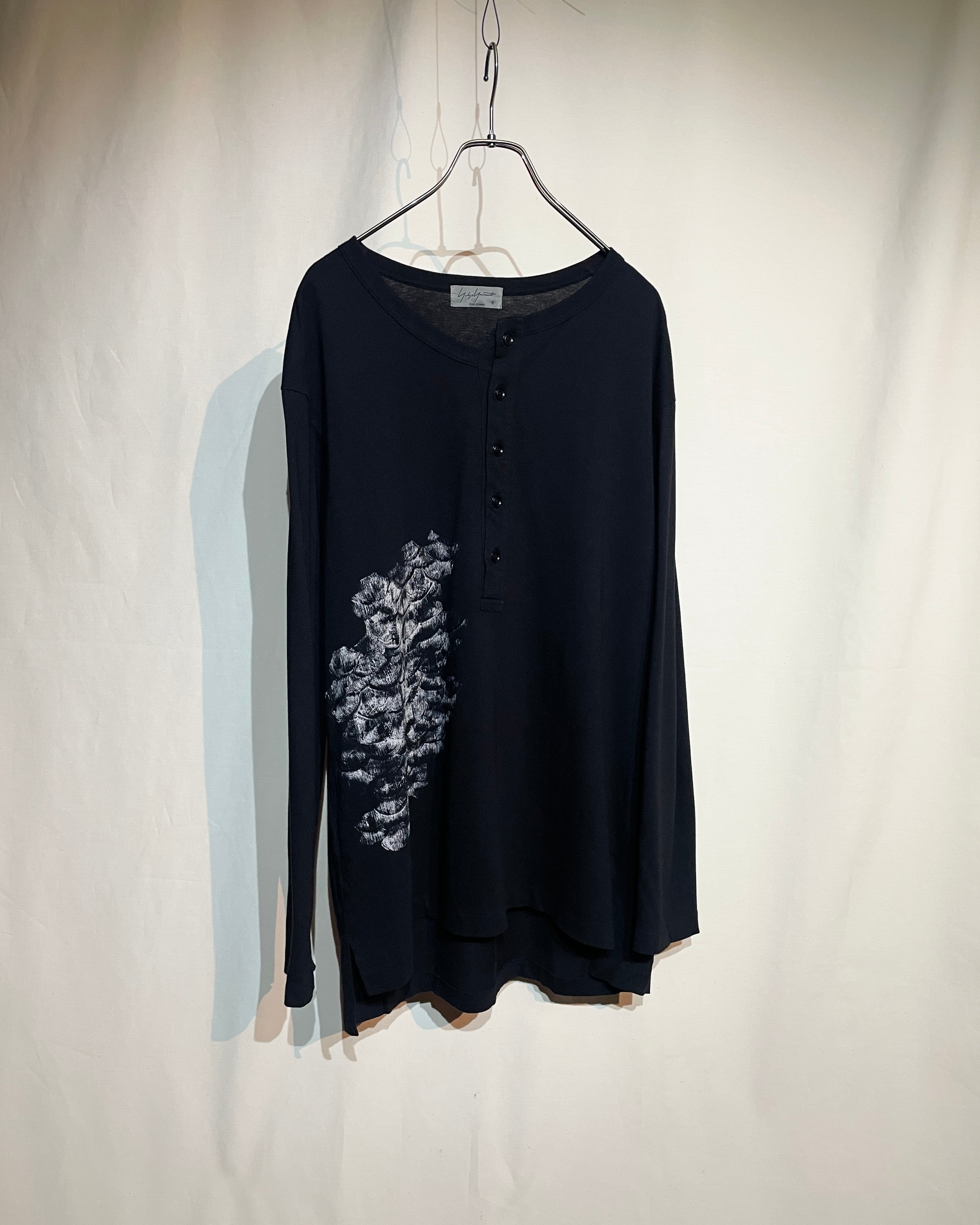 A/W2019 Yohji Yamamoto pour homme - Scale Pattern Asymmetric Henry L/S Top