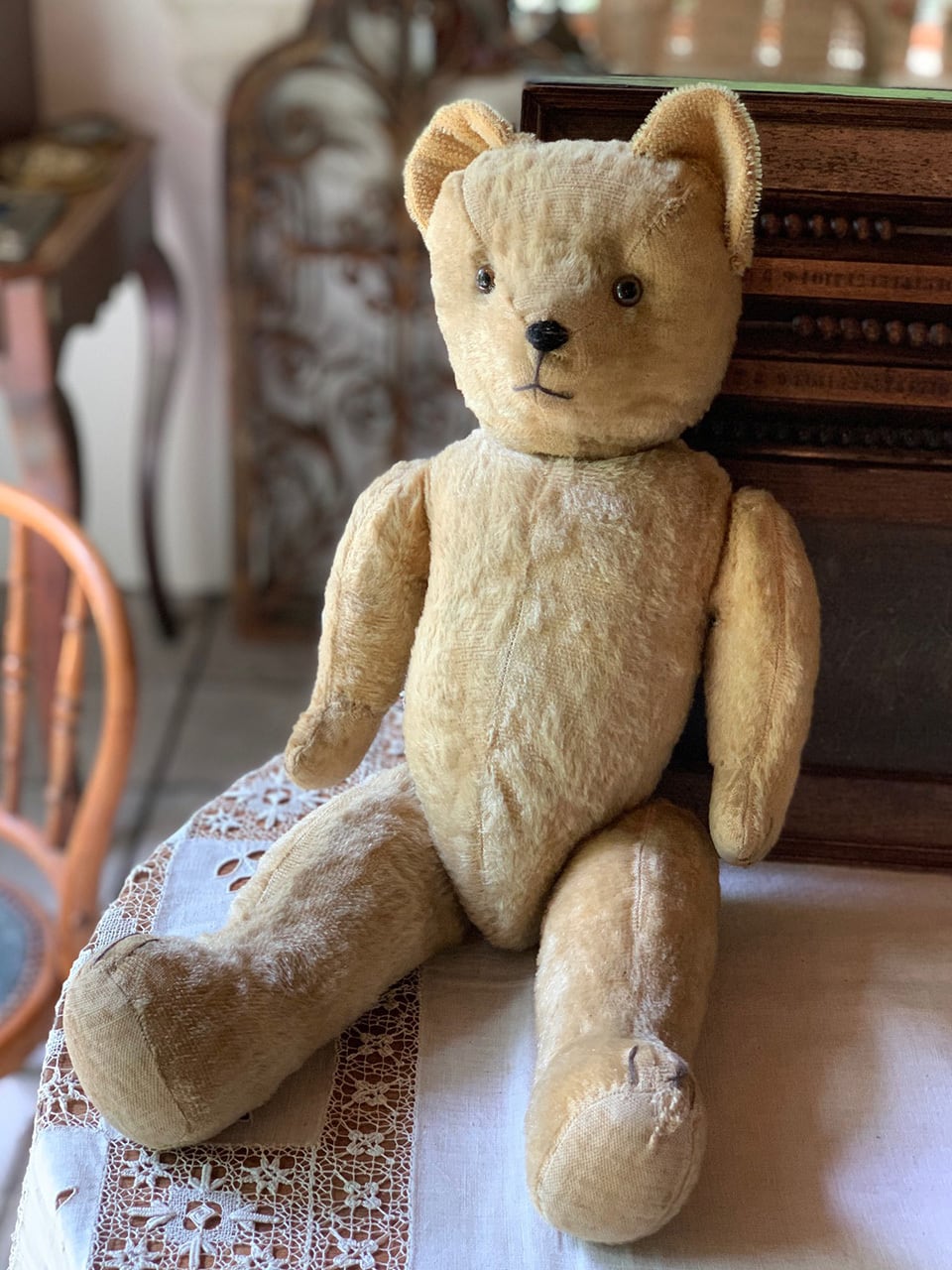 クリームベージュのベア くまのぬいぐるみ | Brocante de La Cocotte