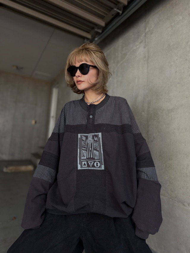 （OT1587）90’s STREET SCENES design switching pullove