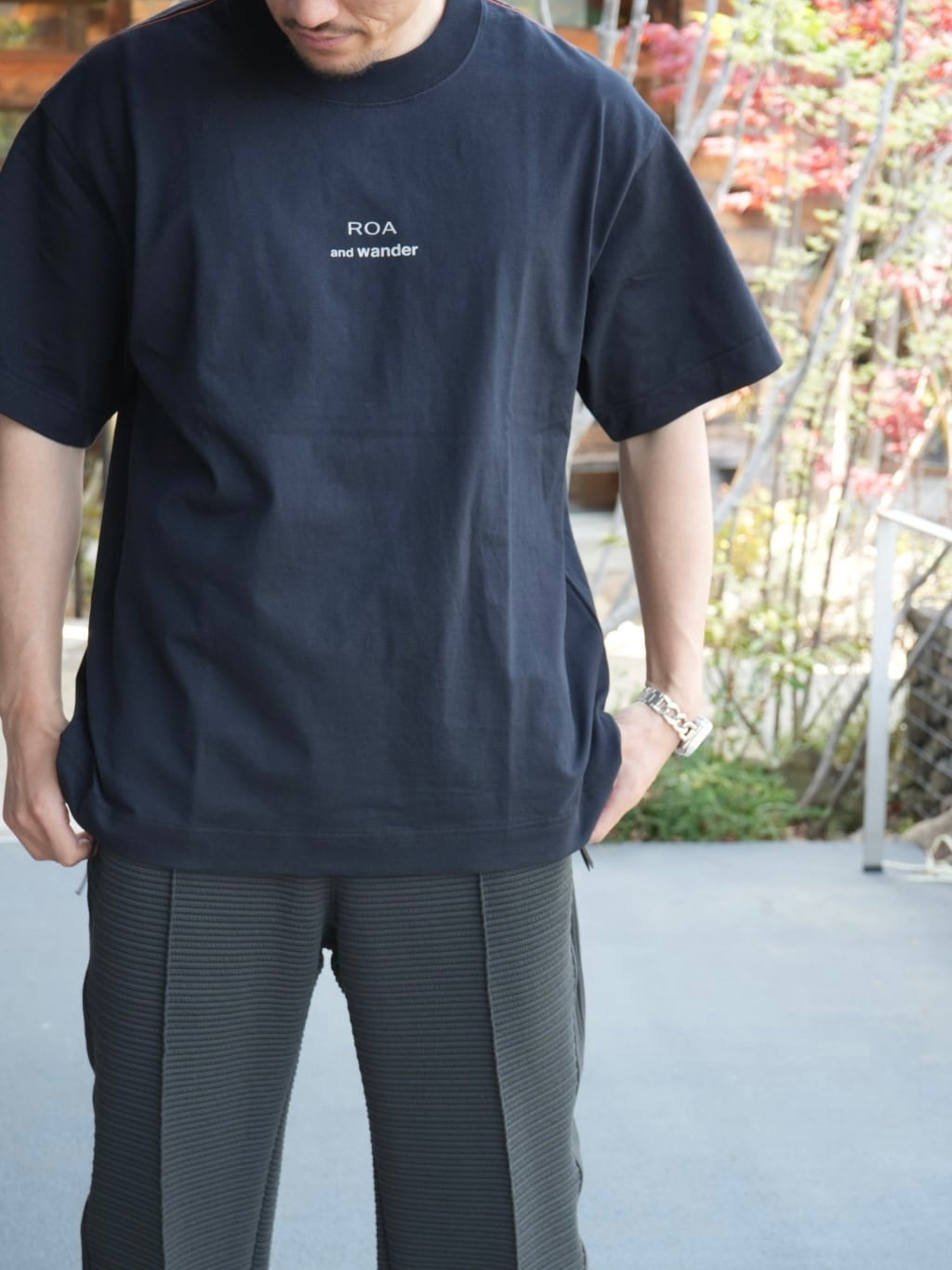 and wander × ROA アンドワンダー×ロア【 Logo Printed T-shirts
