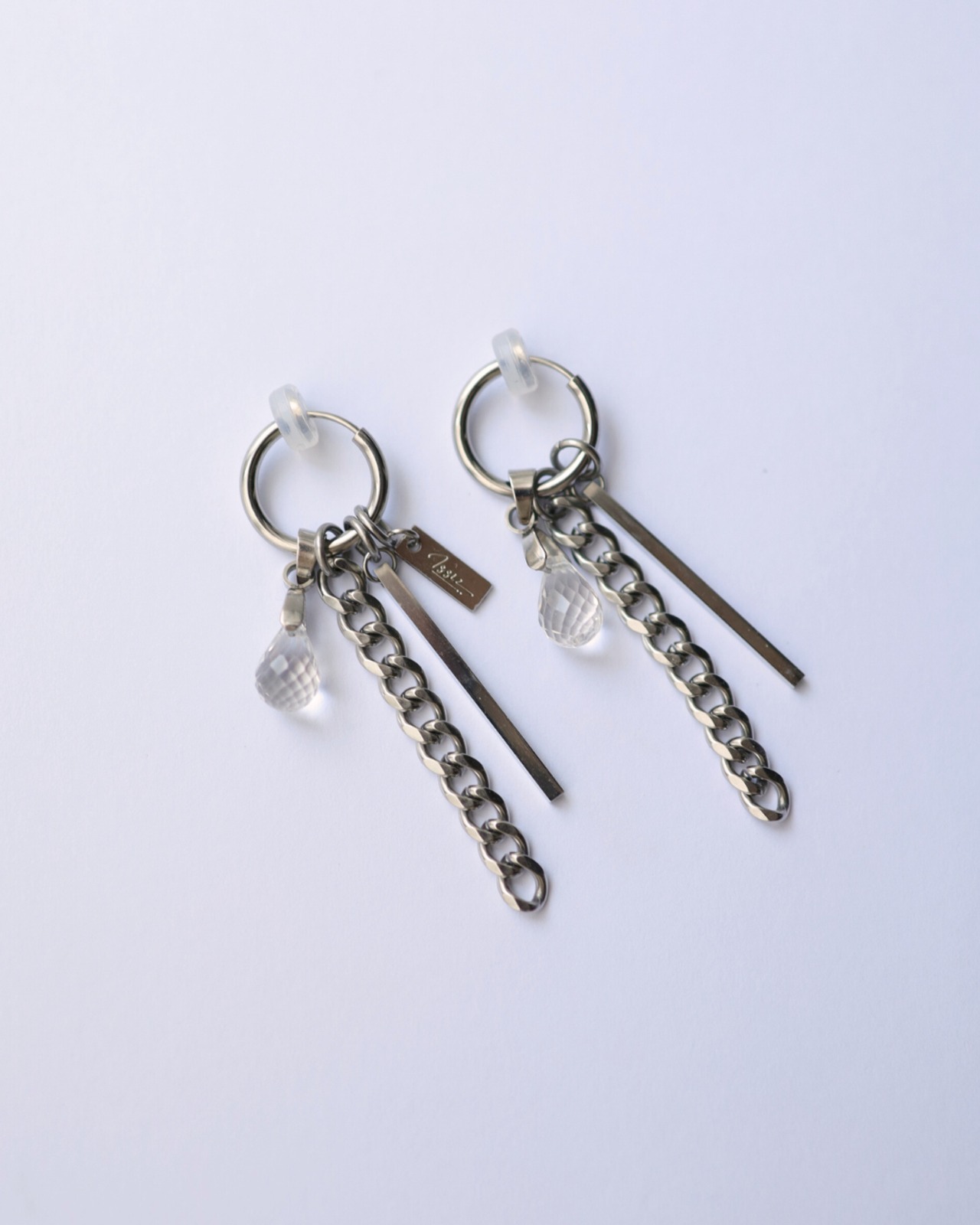 【夏季限定】クリスタルの組み合わせフープピアス / イヤリング