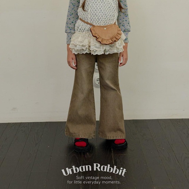 【2点送料無料】«予約»«ジュニアサイズあり»«Urban rabbit» デニムフレアパンツ 2colors